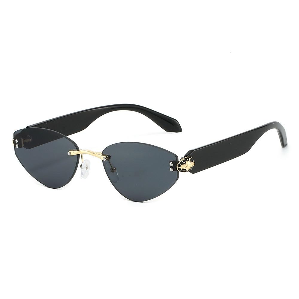 

Latest Luxurious Frameless Gradient Oval for Women Sunglasses Y2K Stylish Bead Inlay Design All Match Trendy Men Sun Eyeglasses UV400 as picture