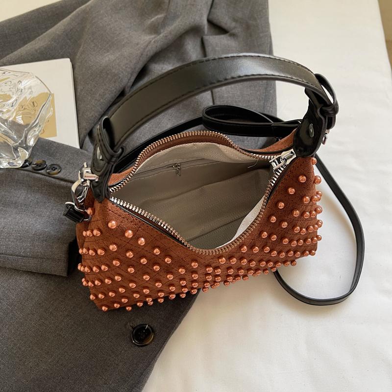 2025 New Rivet Women Bag PU Leather Shoulder Bags Fashion Diamond Inlaid Crossbody Bags For Women Small Shopping Messenger Bag