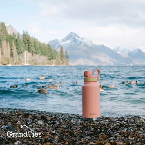 GRANDTIES Premium Vacuum Insulated Stainless Steel Wide Mouth Water Bottle, 946ml, Available In 9 Colors, Includes Two Lids, Easy-to-Clean Large Openi