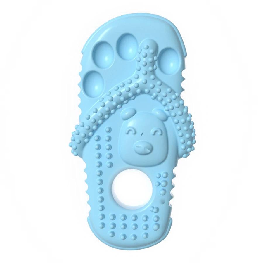 

Bite Resistant Dog Slipper Toy Creative Fun Mini Pet Slippers for Aggressive Chewers Puppy Cat Teething Decompression Chew S синий