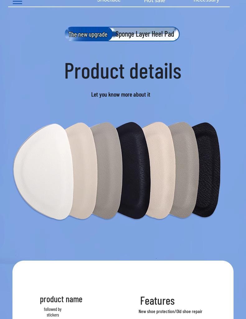 

Self-Adhesive Foam Heel Repair Patches for Sneakers and Boots