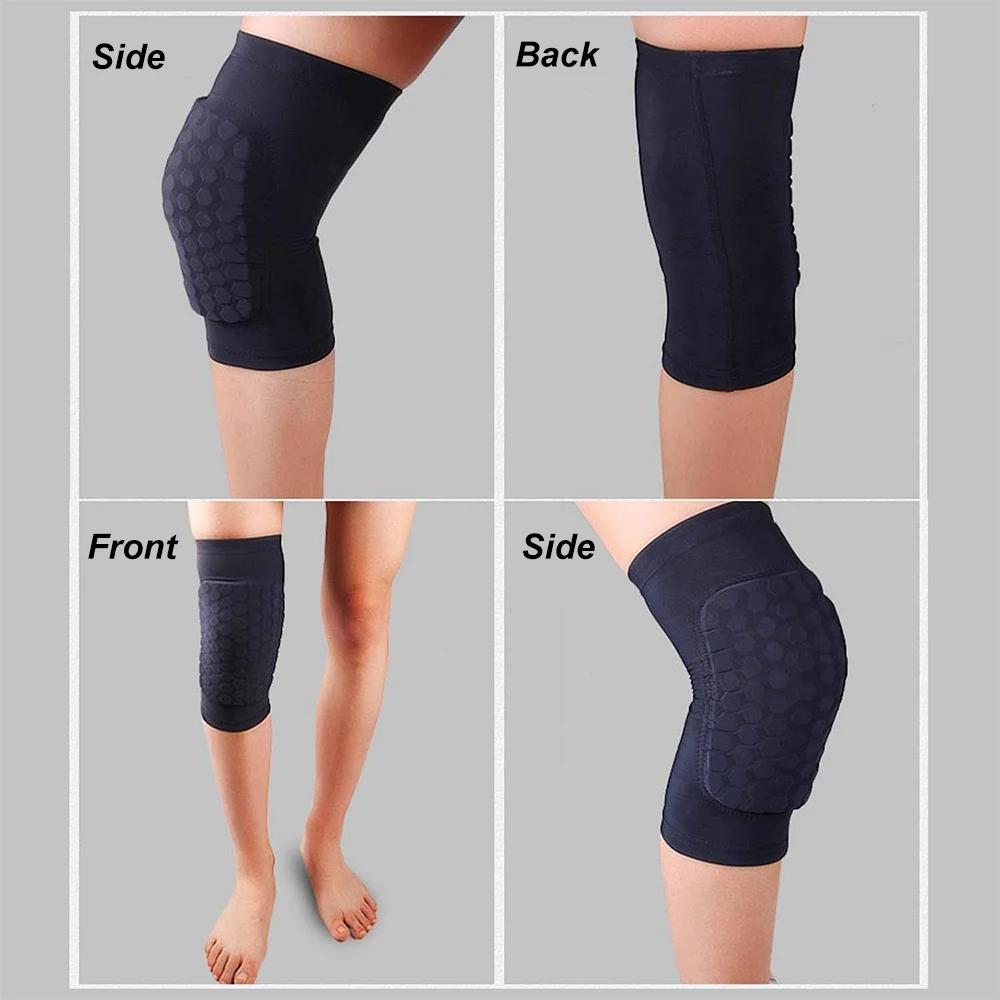 1 Pair Sports Compression Knee Pads Elastic Knee Protector Thickened Sponge Support for Dancing Sports Training Knees Brace