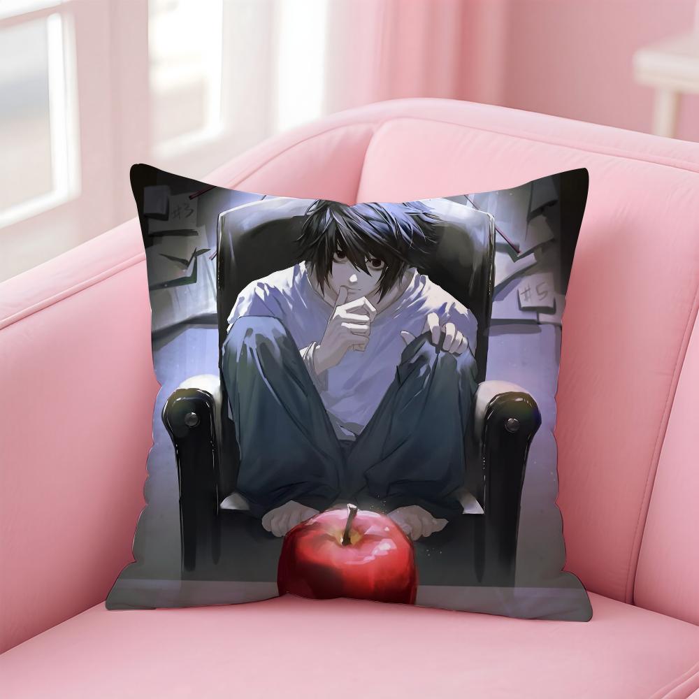 Misa Amane D-Death Notes Pillow Case Anti-Dustmite Pillowcase Invisible Zipper Silky Short Plush Sofa Cushion Cover