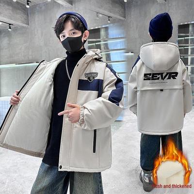 Jungen Parka 2025 mit Fleece-Futter - Verdickte Baumwolljacke für Herbst-/Winter-Styles