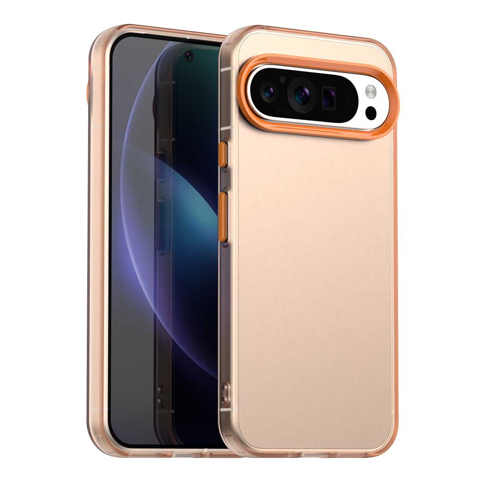 Frosted Case For Google Pixel 9 Pro Cover Pixel 9 Pro XL Fundas Coque Matte Translucent PC TPU Phone Bumper Pixel 9 Pro XL Google Pixel 9 оранжевый