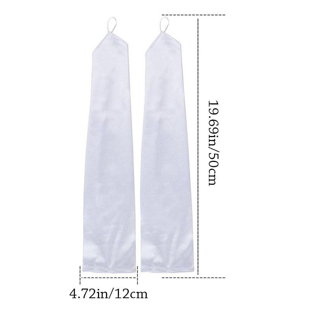 Solid Color Finger Hook Mittens Long Cosplay Gloves Winter Warm Satin Gloves