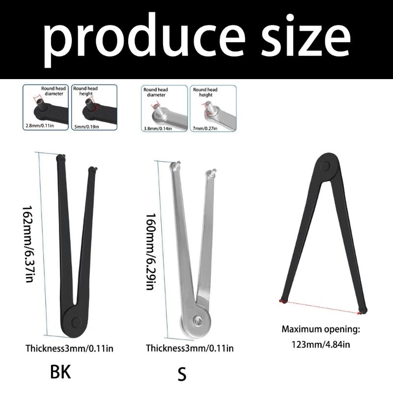 Double Pin Angle Grinder Wrench High Strength Tool Steel Double Hook Design Two Size Option For Automotive Repair