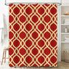 Red Golden Geometric Shower Curtain Modern Home Decor Waterproof Fabric Bathroom Decoration for Living Room Kitchen 72x78in (Set