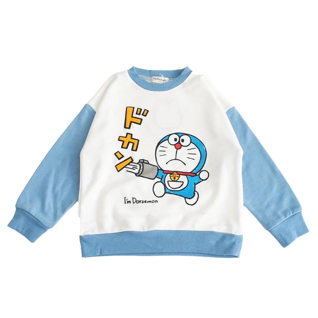 I'm Doraemon Kids' Sweatshirt with Felt Appliqué, Off-White