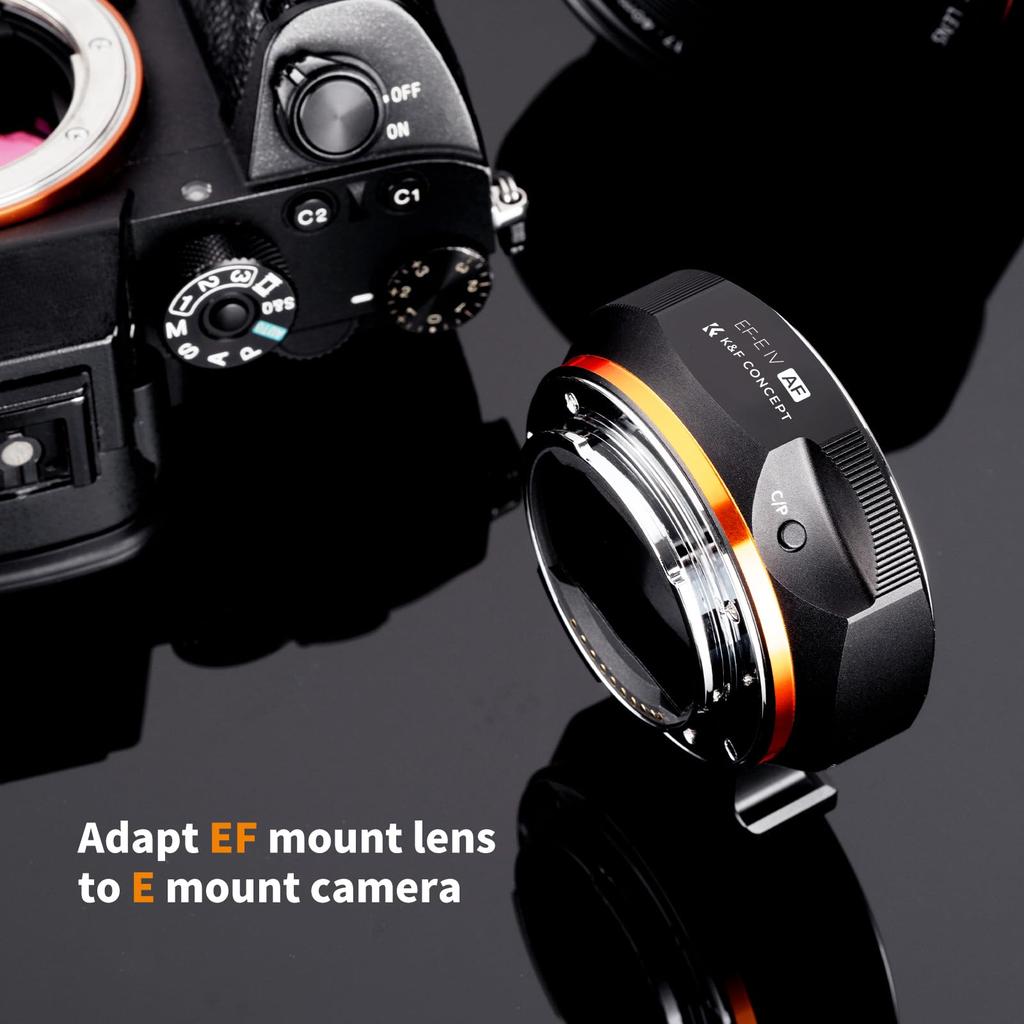 CONCEPT Mount Adapter for Canon EF Mount Lenses to Sony E Mount NEX Lens Conversion Electronic Mount Adapter with AF Adjustable and Image