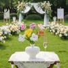 Maintenance-Free Artificial Flowers Opening Tulip with Stem, Realistic Fake Flower, Faux Bendable Stem Floral Arrangement Bloom for Wedding Party Home