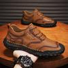 Fashion 2025New Large Size38-48Men Casual Leather Flats Walking Shoes High Quality Outdoor Antiskid Hiking Sneakers Lace-Up Driving Shoe