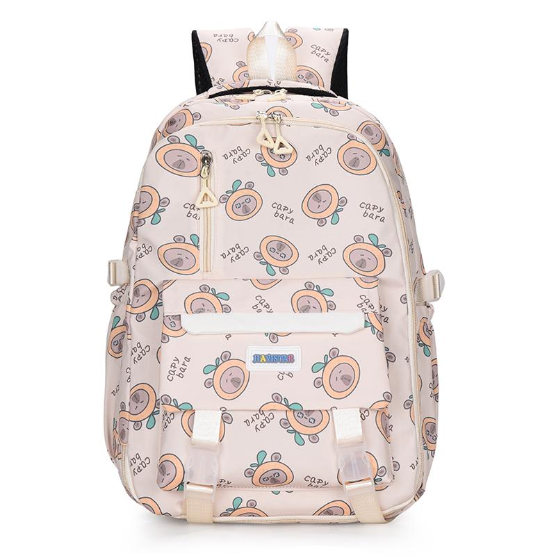 Cartoon Print Student Schoolbag Women's Lightweight Large Capacity Backpack
