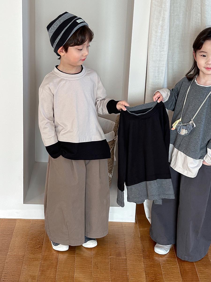 

Футболки с длинными рукавами Jiaye Kids Spring 2025 для мальчиков и девочек в стиле колор-блок 100cm