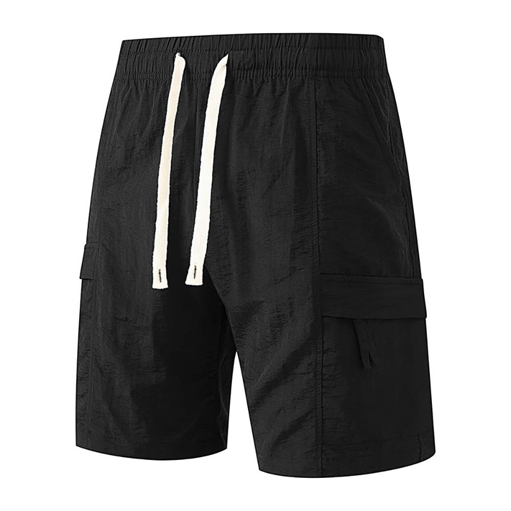 Zomer Heren Cargo Broeken IJszijde Ademende Korte Broeken Elastische Taille Effen Kleur Koel Gevoel Korte Broeken Mode Streetwear