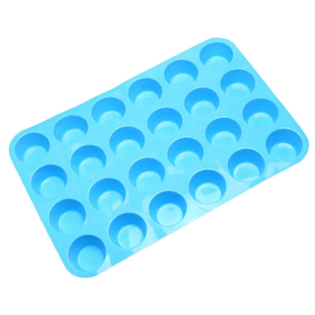 

Мини-маффин, 24 отверстия, силиконовая круглая форма, сделай сам, кекс, печенье, форма для выпечки помадки, антипригарная форма для пудинга, форма для торта на пару, инструменты для выпечки