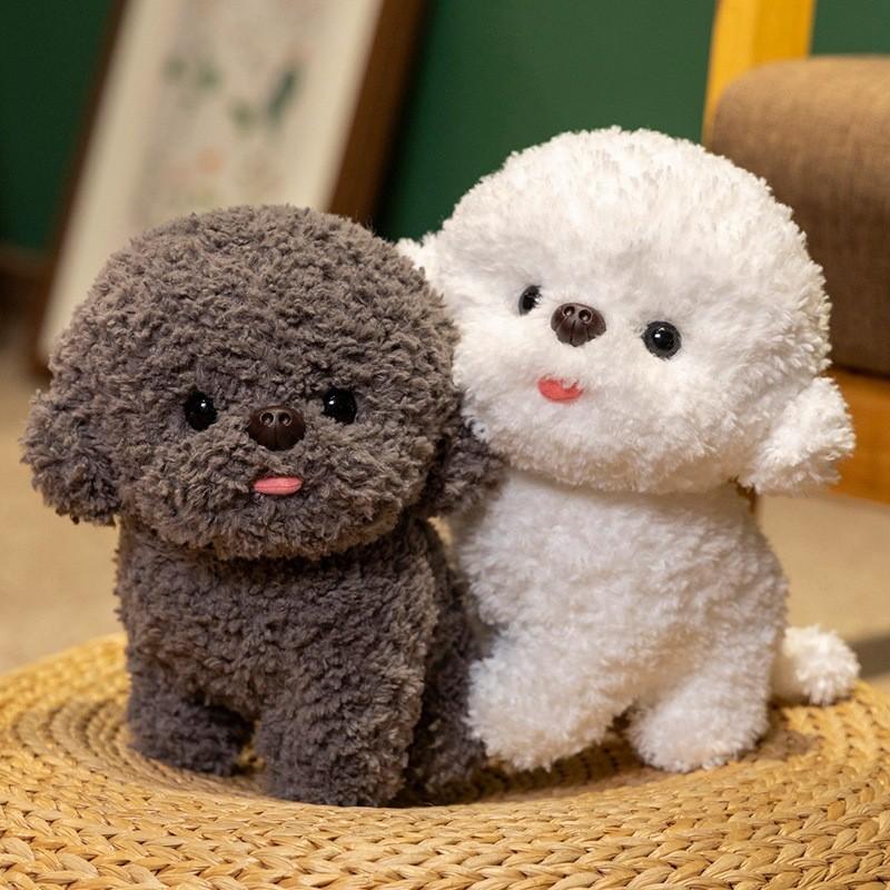 Frise Realistic Bichon Stuffed Dog Plush Toy  Poodle Doll Soft Gift Birthday