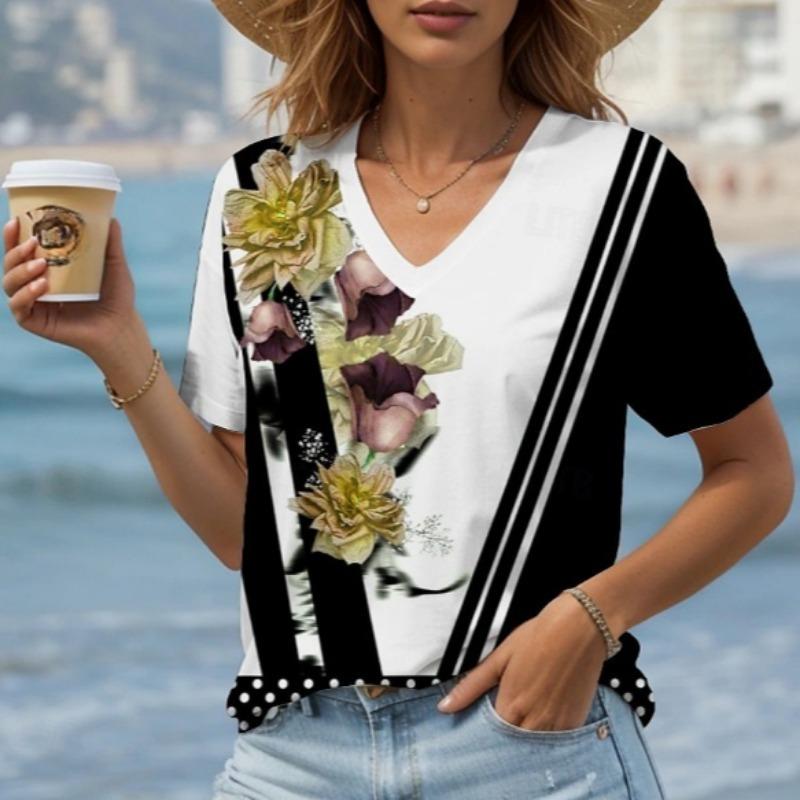 

Women s 3d Printing T-Shirt Round Neck Short-sleeved Summer Clothing Holiday Gift Clothing Fashion Party T-Shirt S