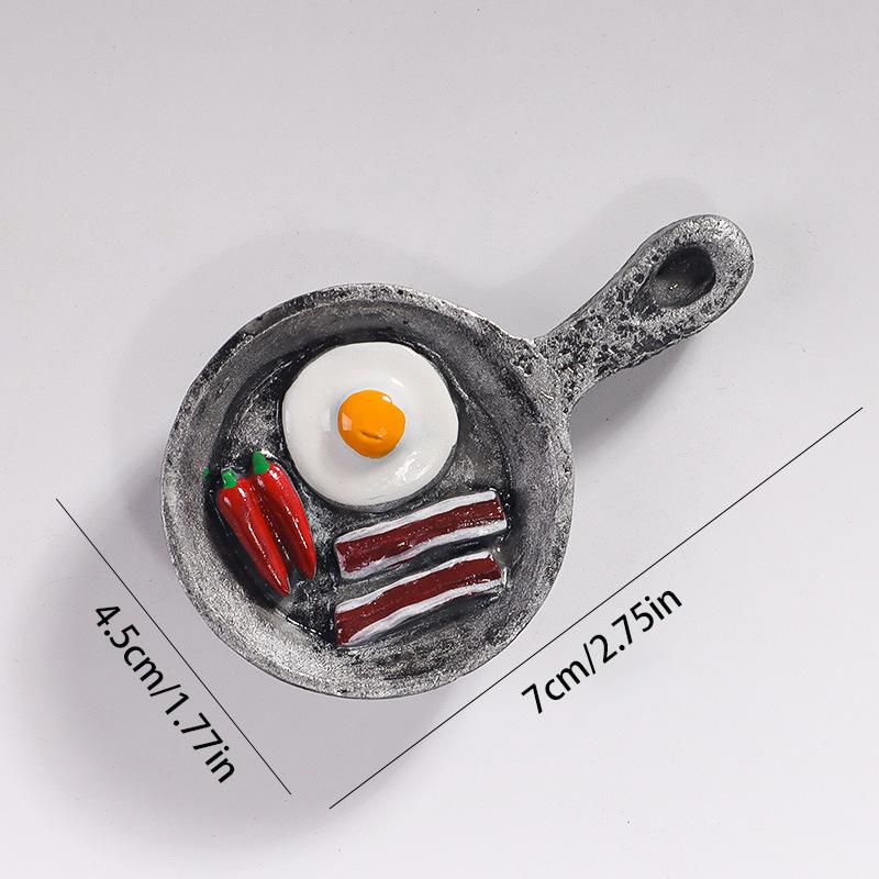 3D Food Refrigerator Sticker Resin Fried Egg Refrigerator Magnet Simulated Food Magnetic Stickers