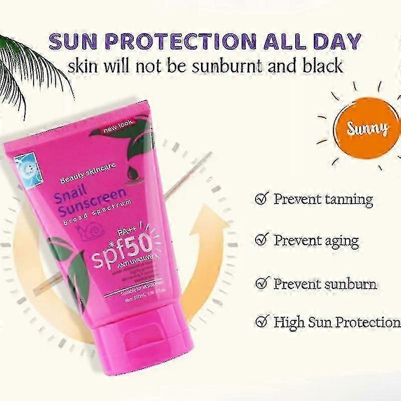 100ml Snail Sunscreen Moisturising Isolating Sunscreen Lightweight Moisturising Body Skin Smoothing Sunscreen