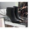 Cowhide 2025 Winter New Short Boots Women's Anti-kick Internet Celebrity High-heeled Fashion Boots Thin Heel Pointed Rhinestone Martin Boots