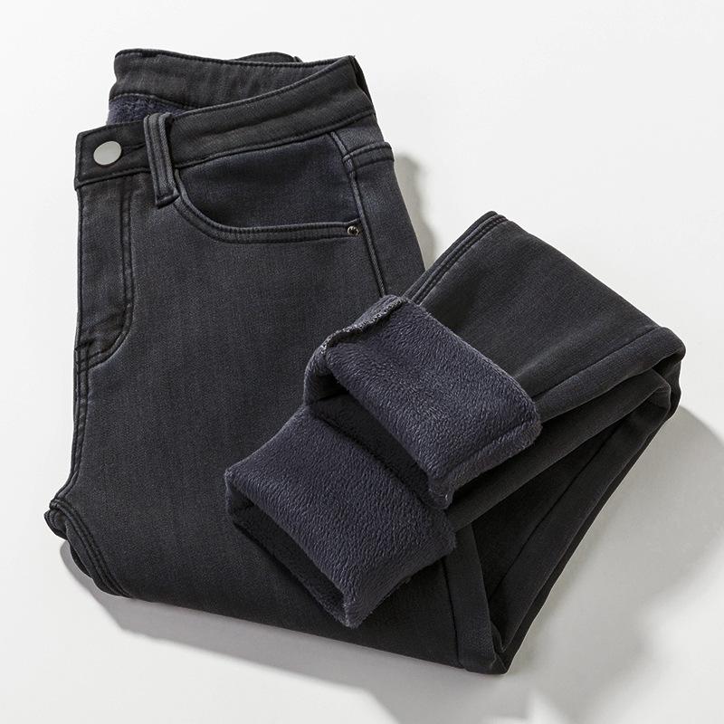 Jean en velours taille haute style coréen: Pantalon crayon chaud, élastique et slim pour femmes - Parfait pour l'automne et l'hiver