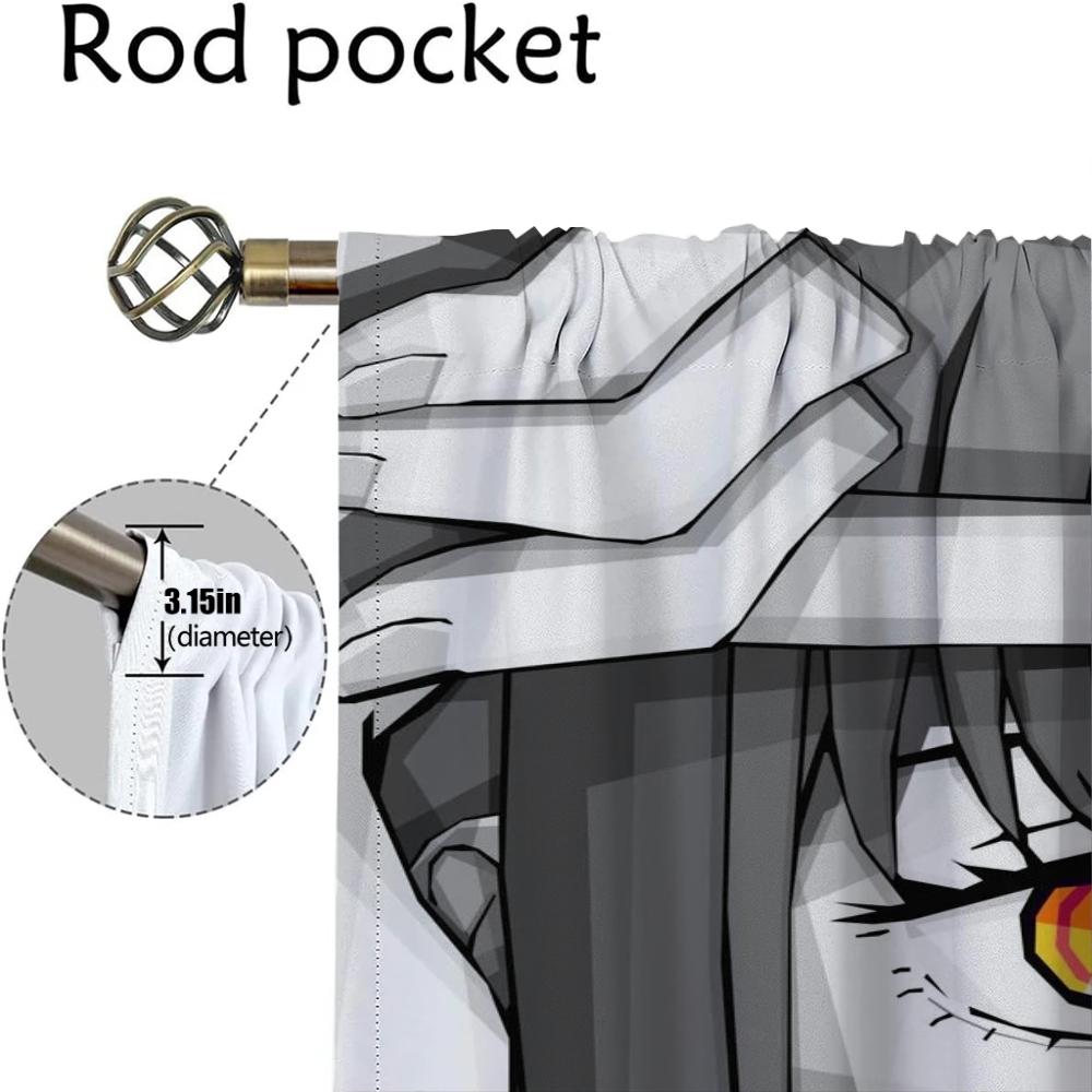 Shades Chainsaw Girl Blackout Curtains for Living Room Curtain Halloween Decoration Home Interior Curtains 2 Pieces Partition