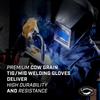Caiman Revolution Cow Split Linerless MIG Gloves with Short Cuff Grain/Pig Welding/Multi-Purpose (XL)