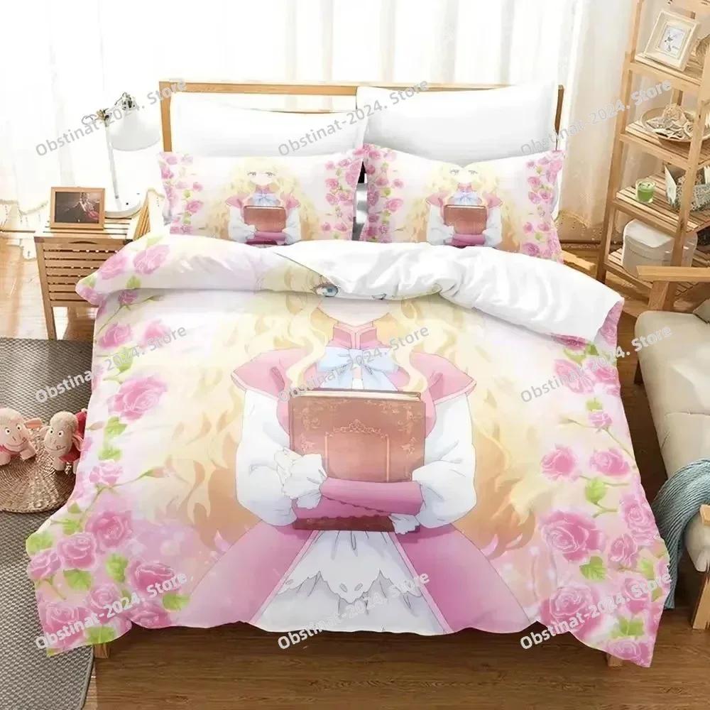 3D Anime Bibliophile Princess Bedding Set Printed Comforter Quilt Bed Cover Duvet Cover Pillow Case 3 Pieces Set Kids Adult Size