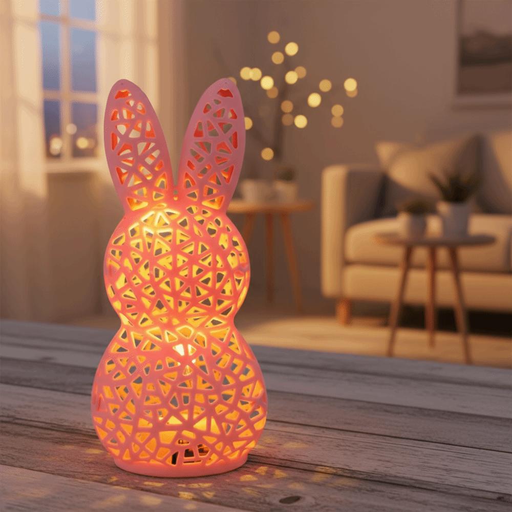 Cartoon Easter Atmosphere Light Plastic Hollow Rabbit Decorative  Festive Atmosphere
