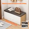 Shoe Changing Stool with PU Leather Multi-layer Shoe Storage Shoe Cabinet Shoes Storage Rack Home Entrance Door Long Bench
