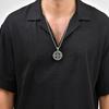 Vnox Celtic Knot Pendant Round Medallion Necklace, Stainless Steel Oxidized Silver Color Irish Protection Amulet Jewelry for Men