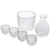 Lazysong Father's Day Gift: Glass Sake Set, Japanese Sake Set, Sakeware Set, Keeps Sake Hot or Cold, Heat-Resistant Glass, Sake Bottle, Sake Cups, Sim