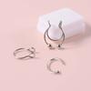 3 Stück Fake Nasenstecker Edelstahl Faux Nasenseptumring Nicht-Piercing Clip-On Nasenringe Körperpiercingschmuck
