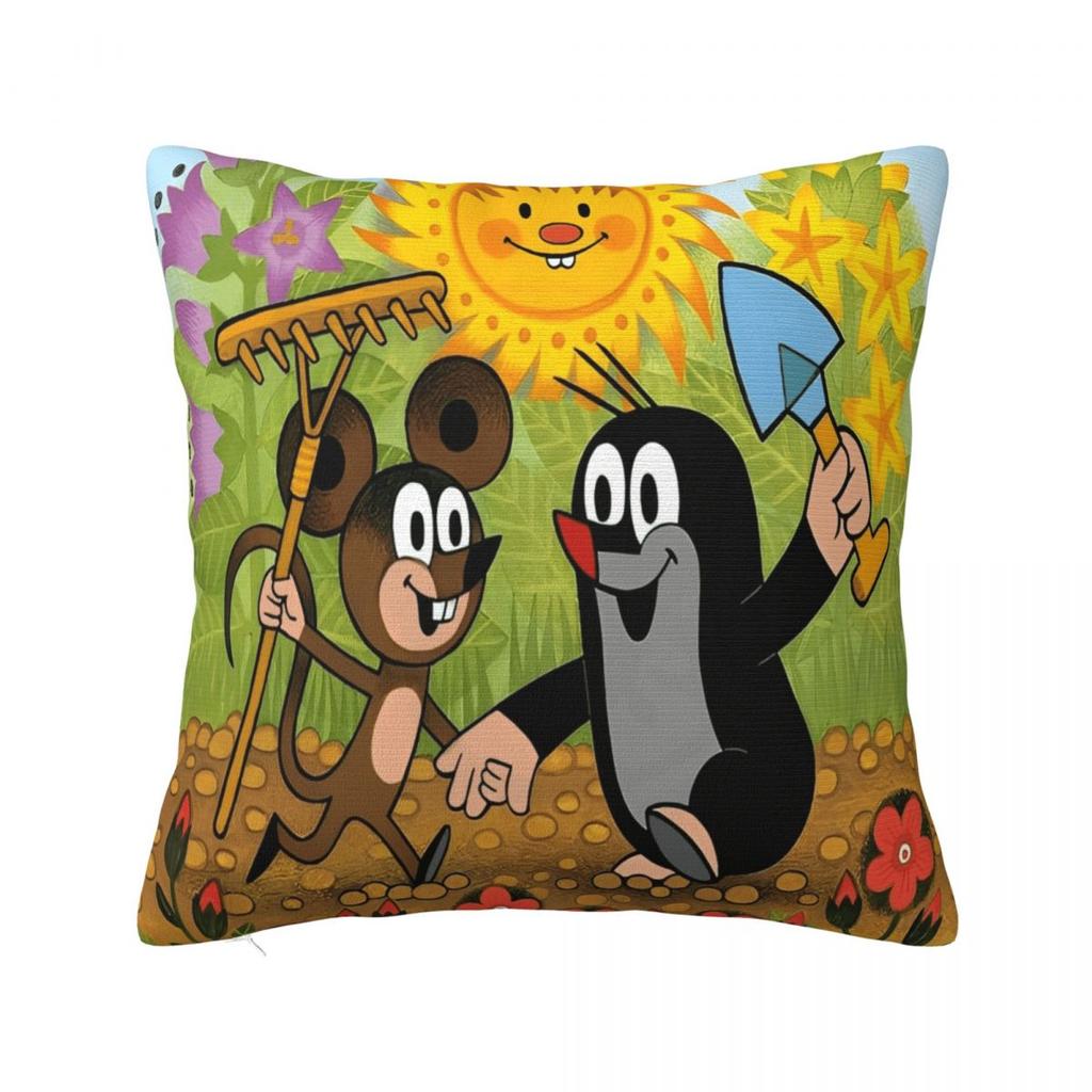 The Little Mole  Animal Printing Pillowcase Cushion Cover Pillow Covers Soft and Sweet Home Decoration Zippered Multi Size