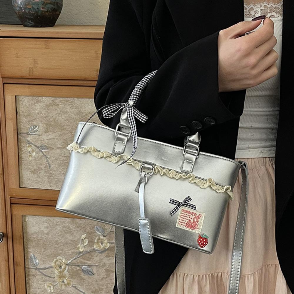 

Casual Woman Shoulder Bag Soft Handbag Portable Crossbody Bucket Bag Girls чёрный
