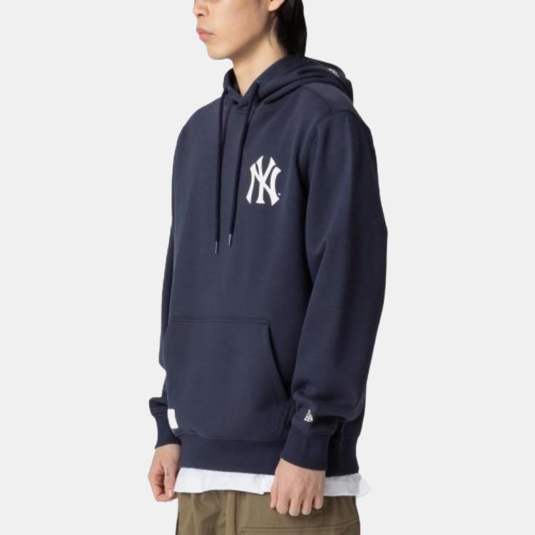New Era Felpa con cappuccio e stampa logo MLB a maniche lunghe da uomo Blu 12715378