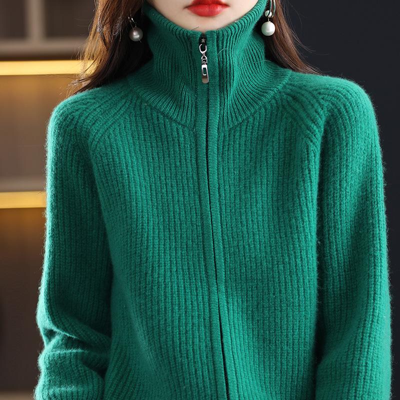 Cardigan damă din cașmir Qinghe cașmir 30% cașmir 70% lână toamnă și iarnă cardigan îngroșat din cașmir moale și cald