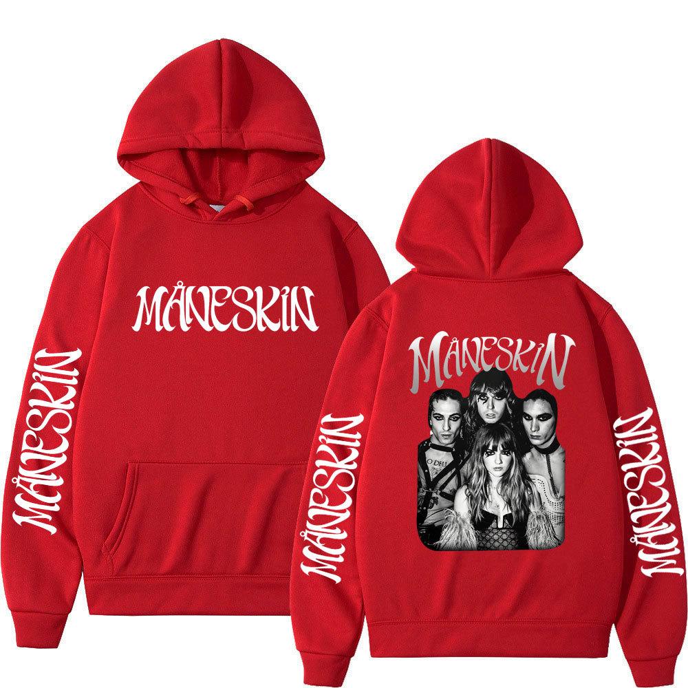 Italienische Rockband Maneskin Hoodies Sänger Grafikdruck Sweatshirts für Fans Lässige Langarm Herren-/Damenbekleidung Kapuzenpullover