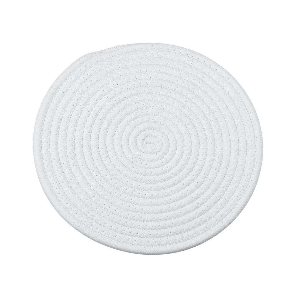 Cotton Rope Woven Placemat - Heat Trivet for Hot Dishes, 7 Inch Round
