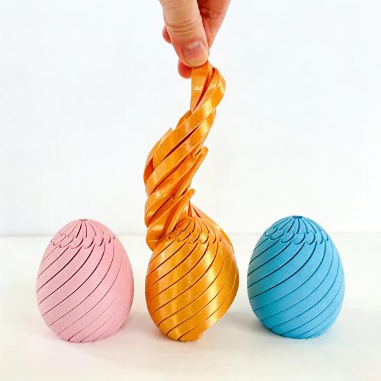 3D Printed Easter Egg Toy Stress Relief Spiral Egg Fidget Toy Twisting Egg