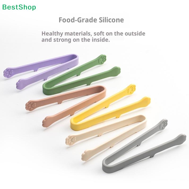 Cat Paw Shape Silicone Mini Snack Food Tongs Non-slip Handles BBQ Bread Clip Kitchen Accessories