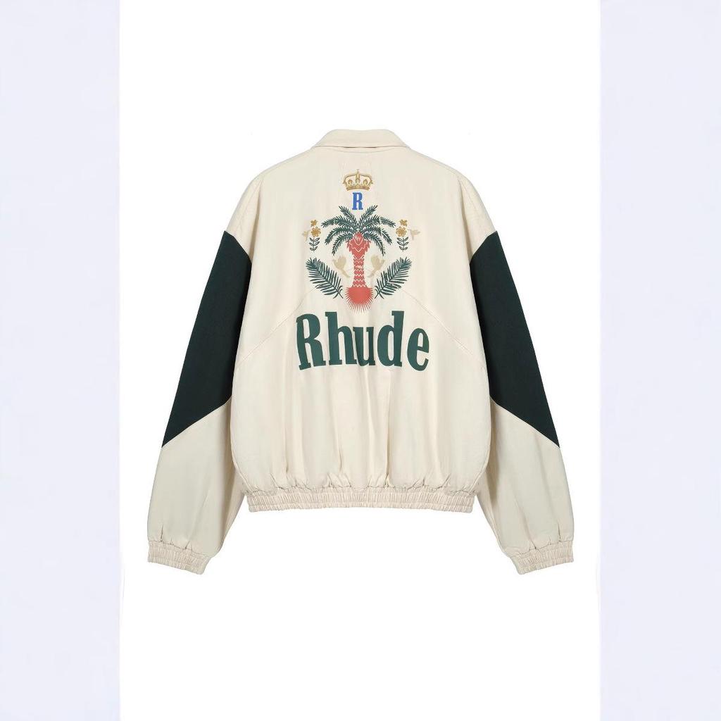 American High Street RH Retro Patchwork Coconut Tree Logo Zipper Jacket for Men & Women