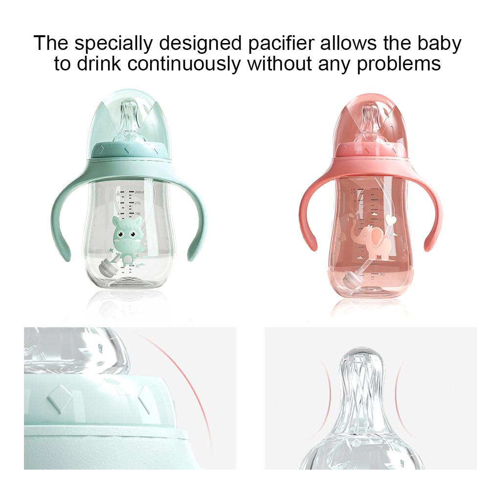 Butelka przejściowa dla niemowląt Noworodek Samodzielne picie Kubki ze słomką Wąska szyjka Treningowe Niemowlę Sok Mleko Do picia Podajnik Niemowlęta