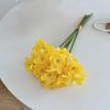 Artificial Narcissus Flowers Bouquet for Home Decor Realistic Silk Fake Daffodils with White Yellow Orange Petals Long-Lasting Spring Decoration for