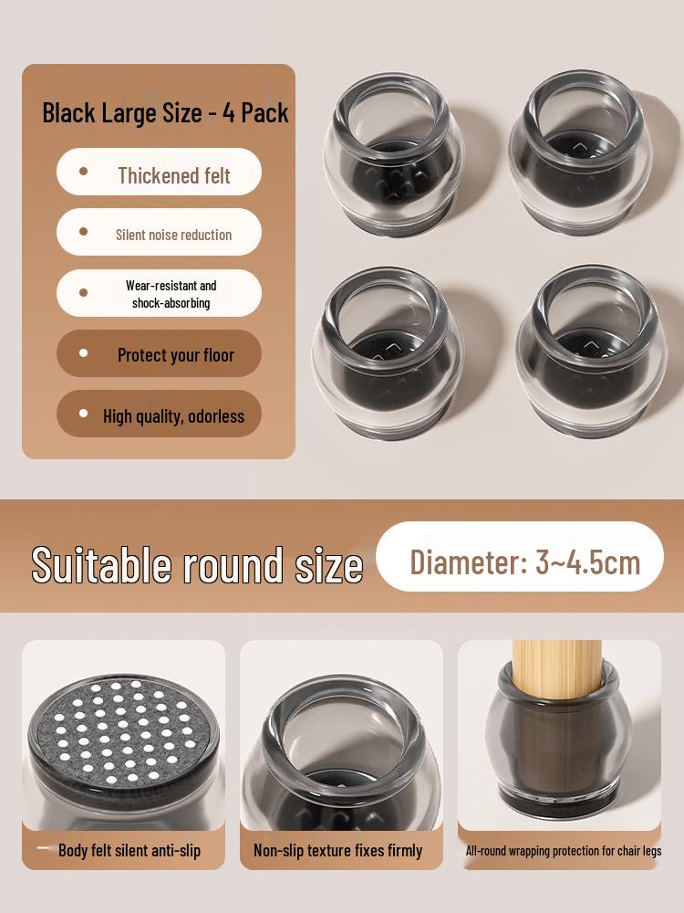 Anti-Slip Silicone Table & Chair Leg Pads - Wear-Resistant Protection for Dining Furniture