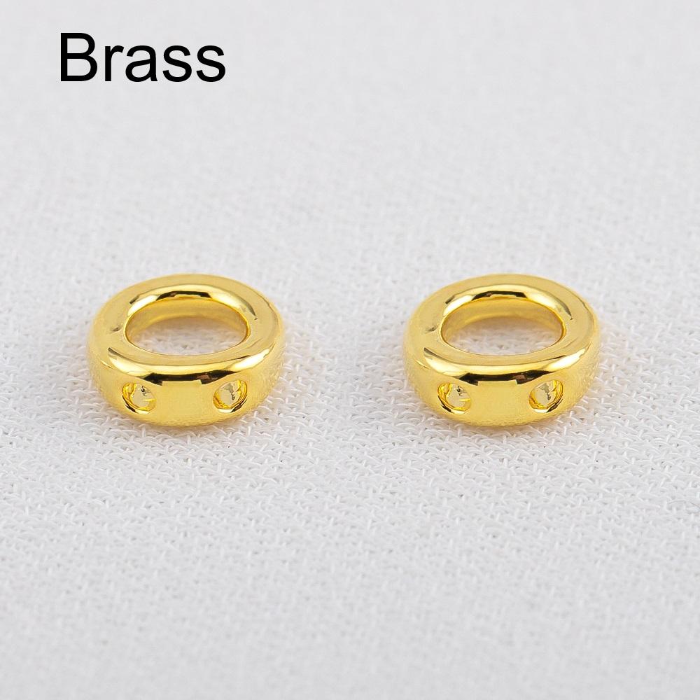 10pcs 20pcs Brass End Bead Tip Double Holes Connector Rings End Caps Dia.5.3mm for Necklace Bracelet Jewelry Making Accessories