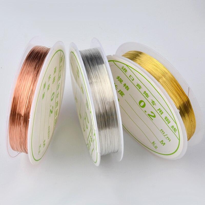 3 Rolls Nail Art Copper Wire Charm Line Nail Decoration Gold Silver Rose Gold