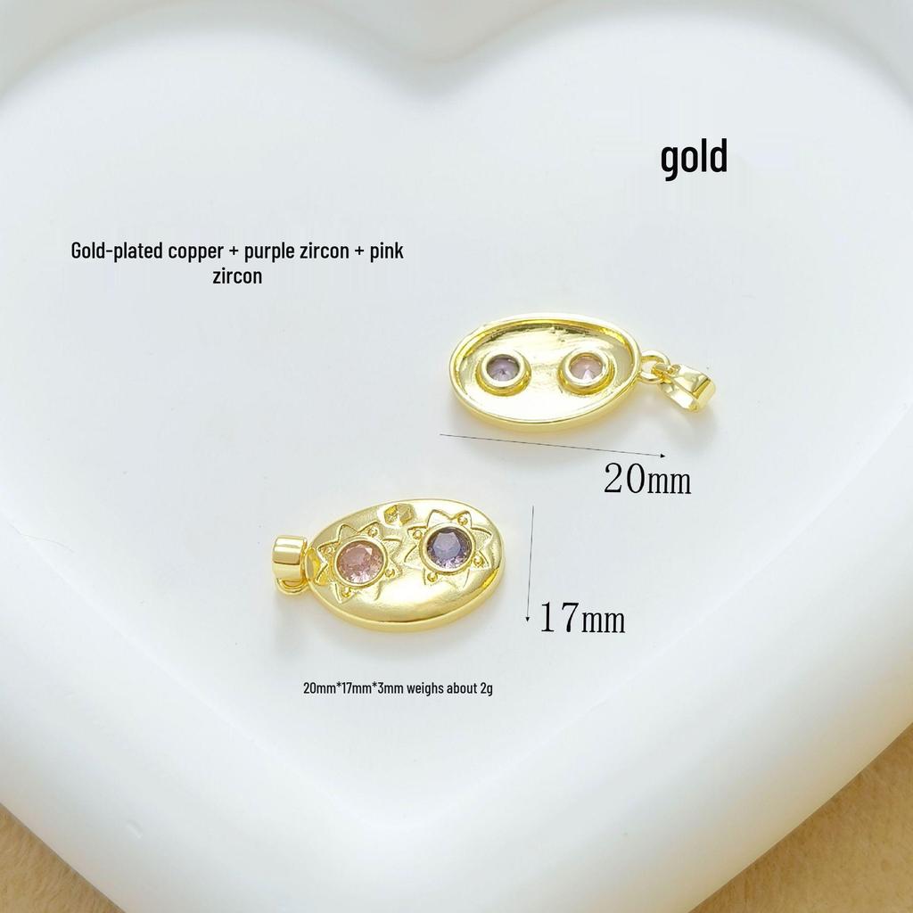 European & American Gold-Plated Moon Star Copper Pendant Necklace for Women