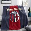 1PC Bologna Fc Custom Name Patterned Flannel Blanket Suitable For All Seasons For Home Decor Warmth And Comfort Gifts Holiday Present